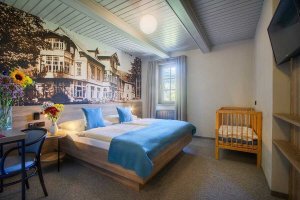 Hotel Start, Dvoulůžkový pokoj s dětskou postýlkou | Small Charming Hotels